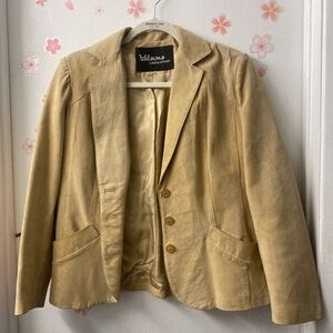 Vintage Wilsons Suede & Leather Camel Suede Blazer Women’s Size 13 Y2K 90s